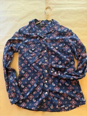 Lucky Brand Navy Paisley Button-Up Shirt